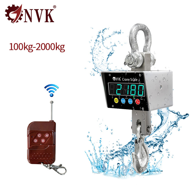 NVK Small 100kg-2T Industrial 304 Stainless Steel material Waterproof hanging crane scale with wireless device