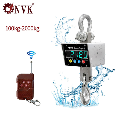 NVK Küçük 100kg-2T Endüstriyel 304 Paslanmaz Çelik malzemesi Kablosuz cihazlı su geçirmez asılı vinç ölçeği