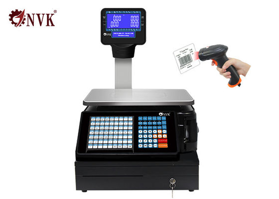 RS232 Arayüzü ile 30kg Süpermarket Elektronik Barkod Etiket Baskı Tartı